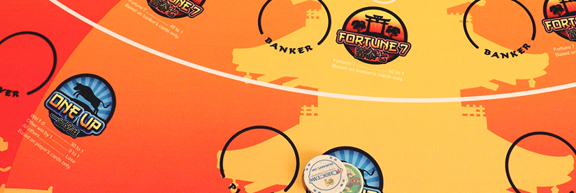 Pai Gow poker table with chips