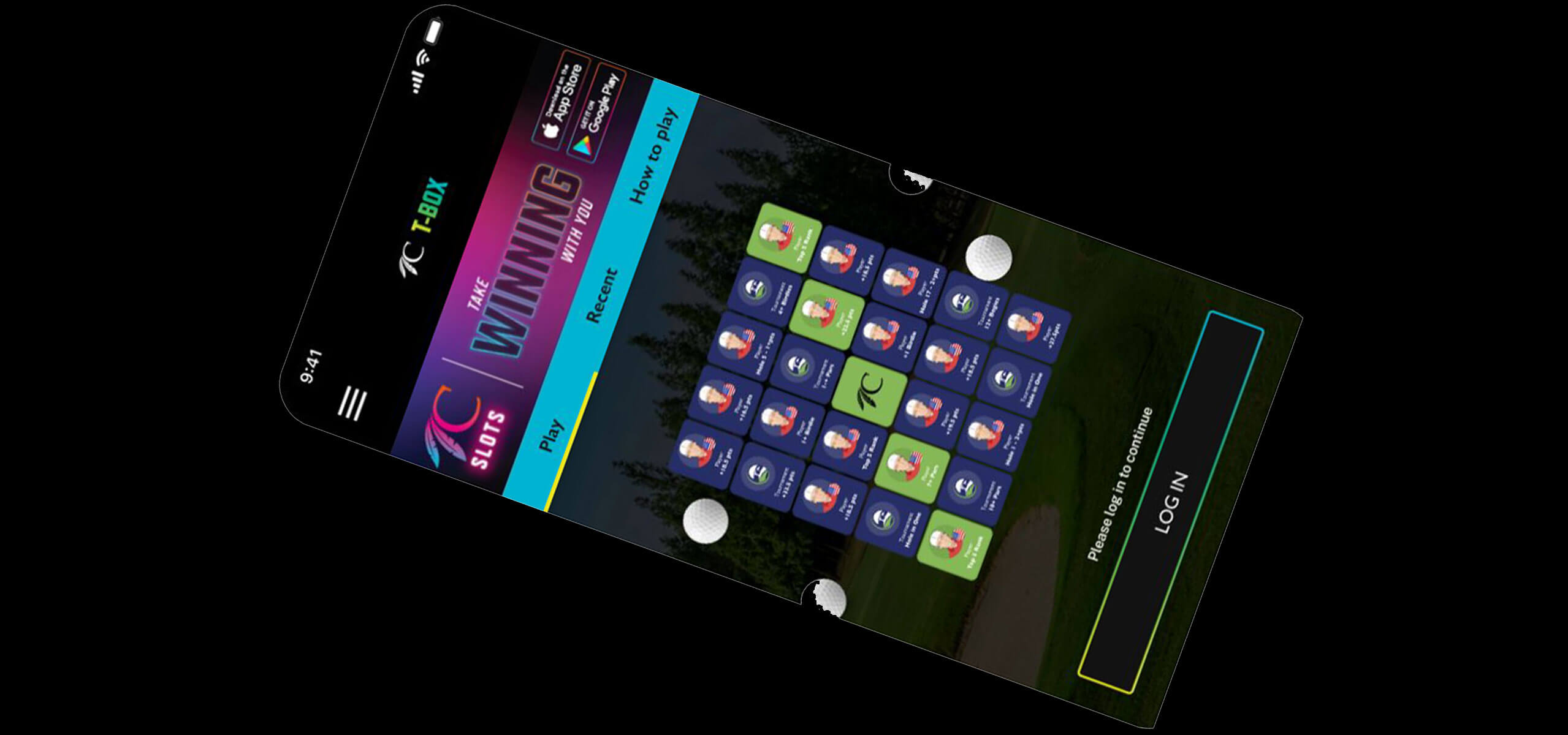 Rendering of T-BOX sports simulator game app